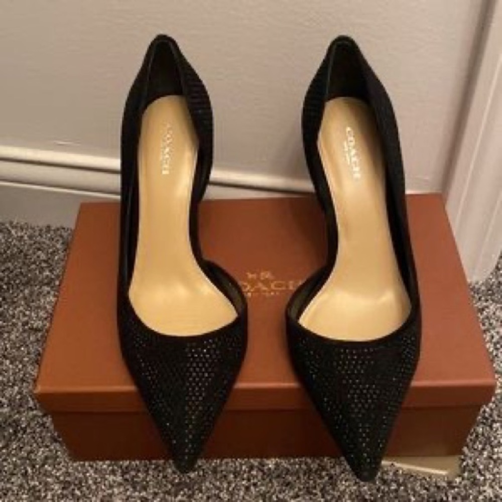 Coach Tibby Suede with stones heels 7.5 EUC - Picture 8 of 8